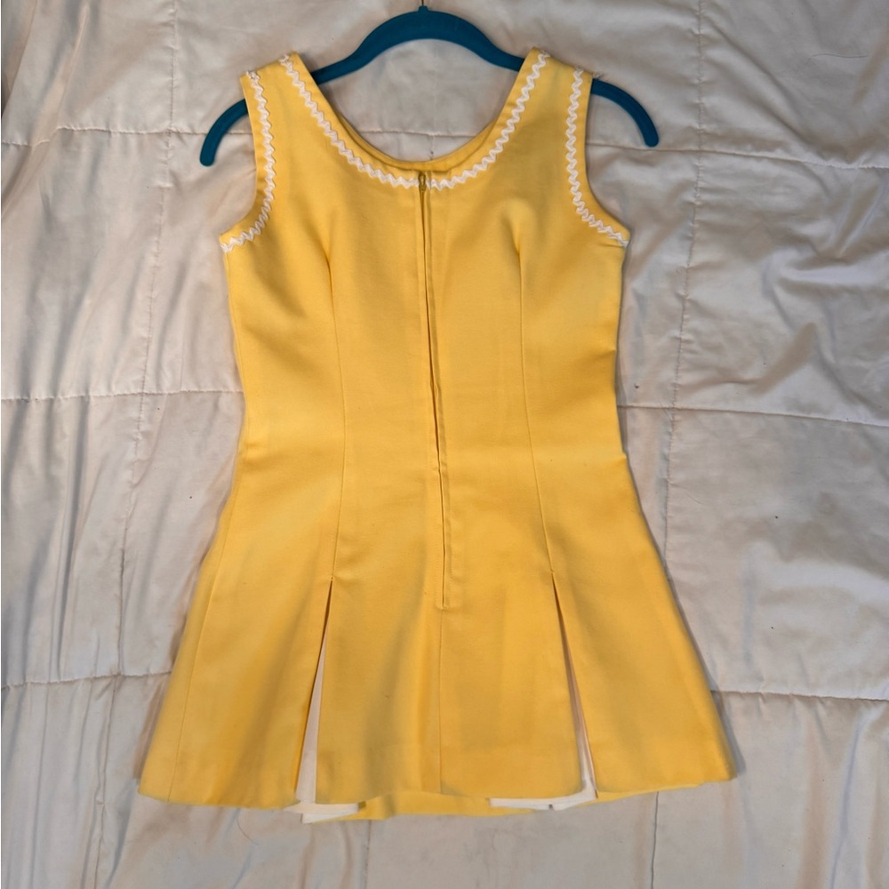 Vintage 1970’s Court 1 Yellow Pleated Tennis Dress - Picture 4 of 6